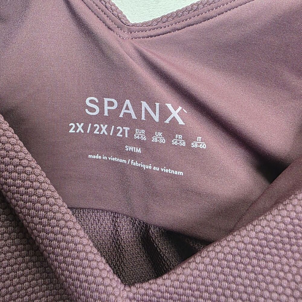 Spanx Pique Longline Flounce Swim Top Shaping Cheeky Bikini Bottom Size 2x/1x - Picture 4 of 13